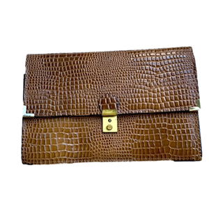 Vintage 70's Leather Clutch made in Korea